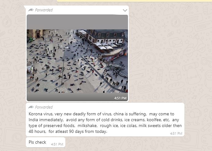 Along with the photo, a message is also being shared which lays out warnings against the deadly coronavirus.