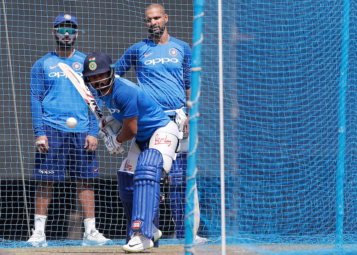 File picture of Kedar Jadhav at a training session.