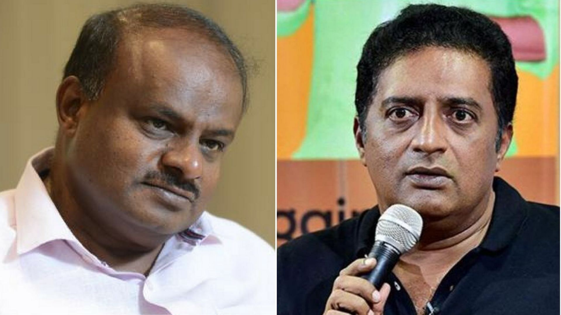 Former Karnataka Chief Minister HD Kumaraswamy and actor Prakash Raj.