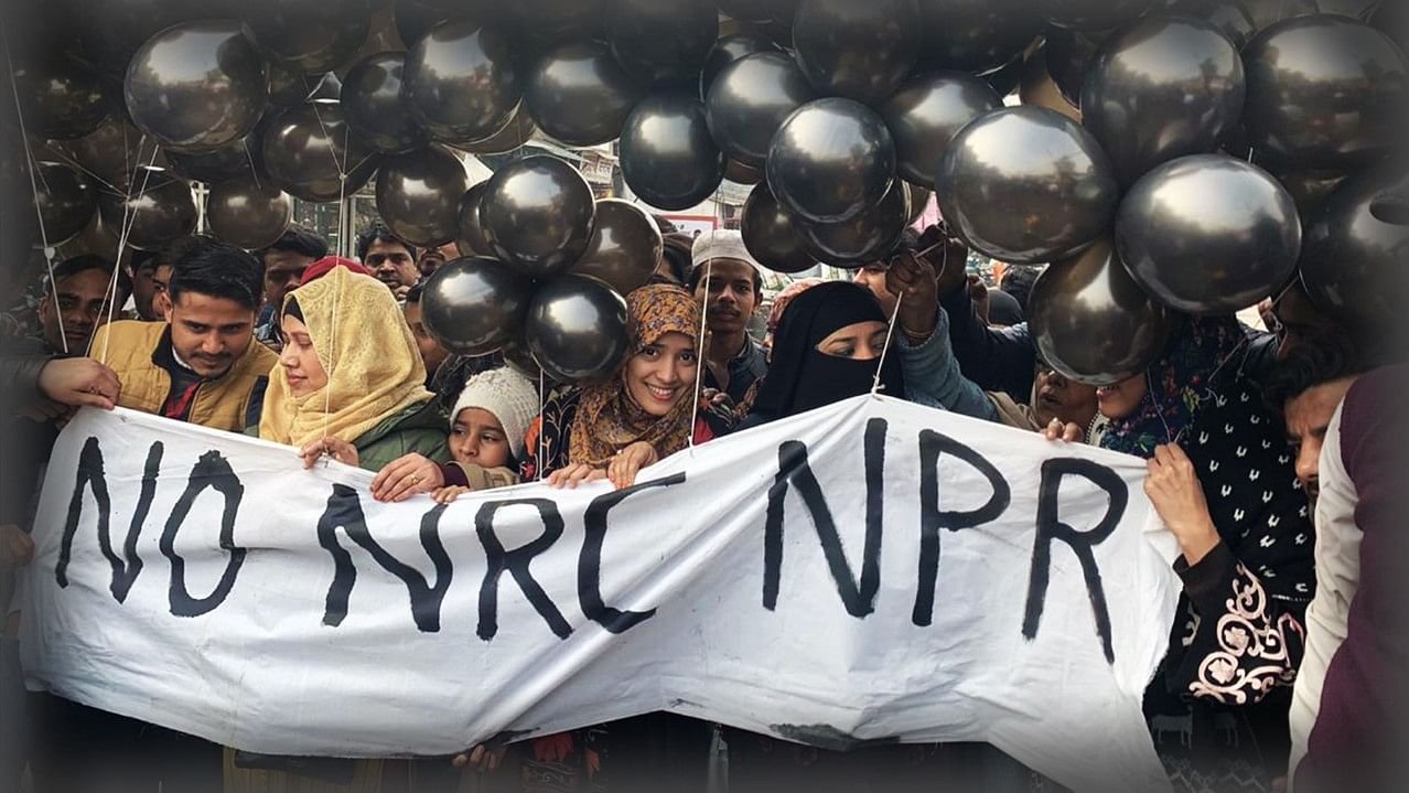 <div class="paragraphs"><p>Protesters carrying a banner bearing the message of ‘No CAA NPR NRC’&nbsp; in Delhi to protest against the controversial Citizenship Amendment Act. Image used for representation purpose.</p></div>