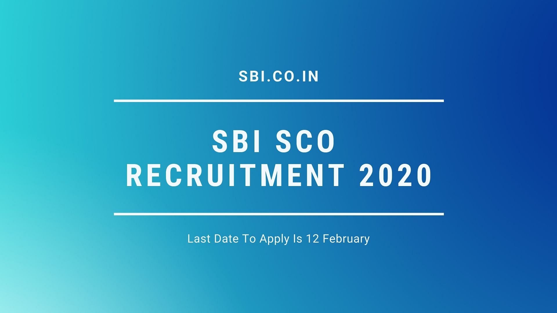 SBI SCO Recruitment 2020.