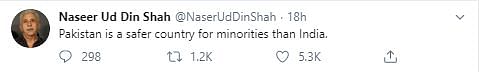 Naseeruddin Shah Didn’t React to Pak PM’s Tweet, A Fake Handle Did