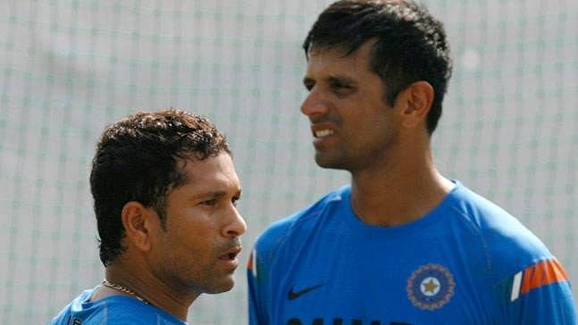 Sachin Tendulkar (left) and Rahul Dravid have scored more partnership runs than any other batting pair — 6,920 runs.