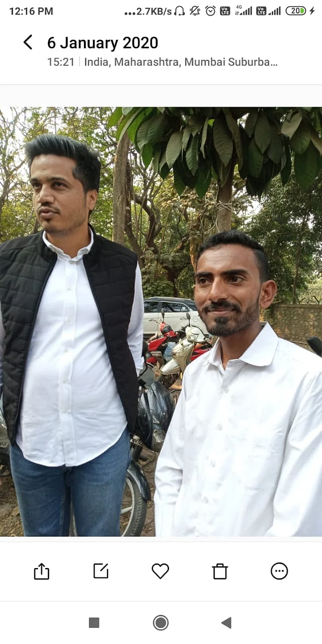 A screenshot of a picture TISS Student Union President Bhatta Ram took with MLA Rohit Pawar on 6 January.