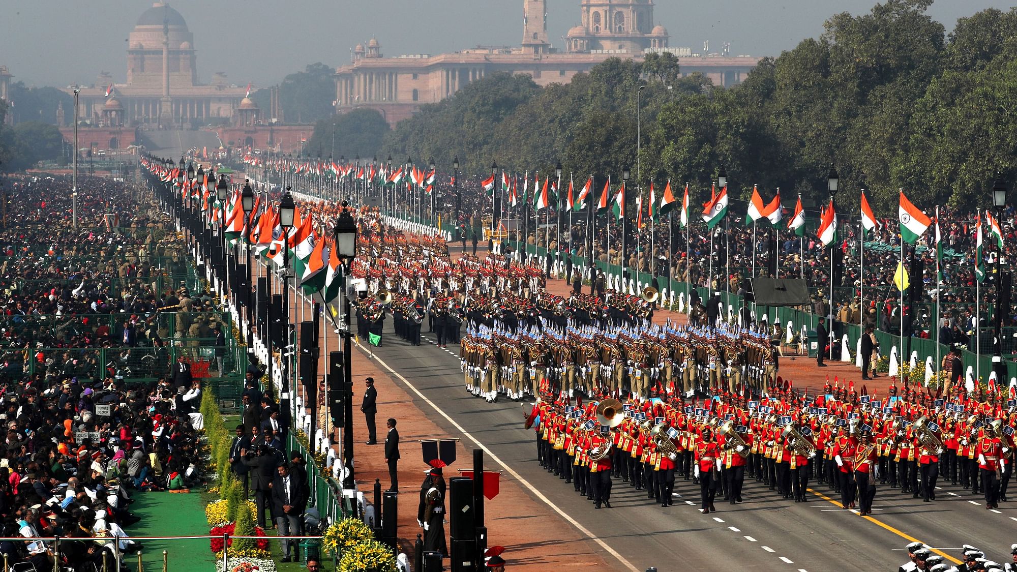 Camel-mounted Indian Border Security Force soldiers march past Rajpath, the ceremonial boulevard, during Republic Day parade in New Delhi. Image used for representational purposes.