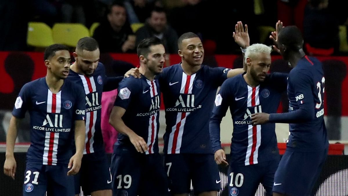Paris Saint-Germain beat Monaco 4-1 at Monaco to take their French League lead to 8 points.
