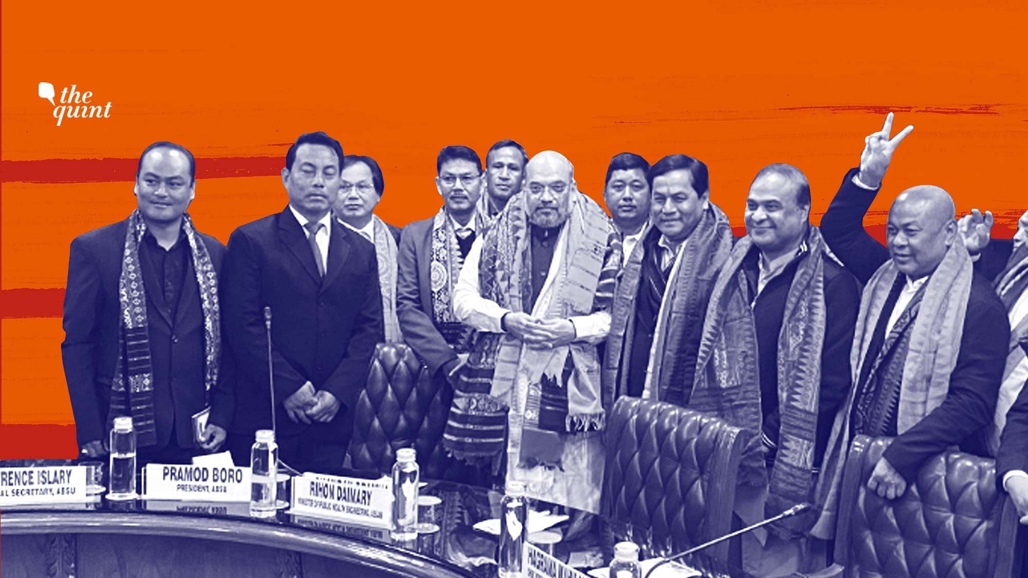 Image of Amit Shah and other signatories to the 2020 Bodo Accord used for representational purposes.