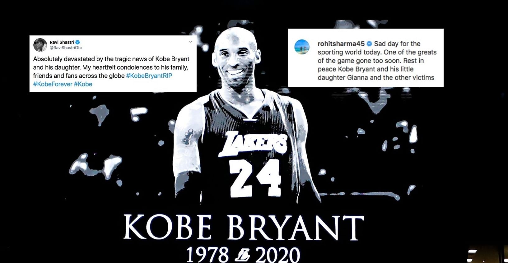 The cricket fraternity on Monday came in unison, 27 January to condole the untimely demise of NBA legend Kobe Bryant, who was killed in a helicopter crash.