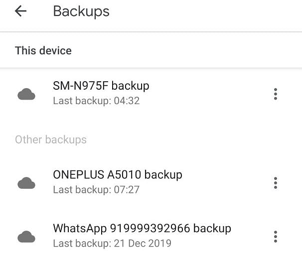 WhatsApp stores a backup for both Android and iOS in the cloud as well as local storage.