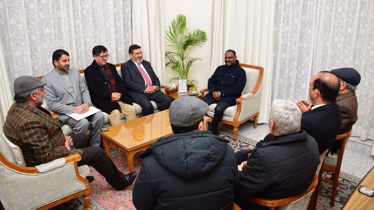 Kashmiri politicians meet with Governor Girish Chandra Murmu.