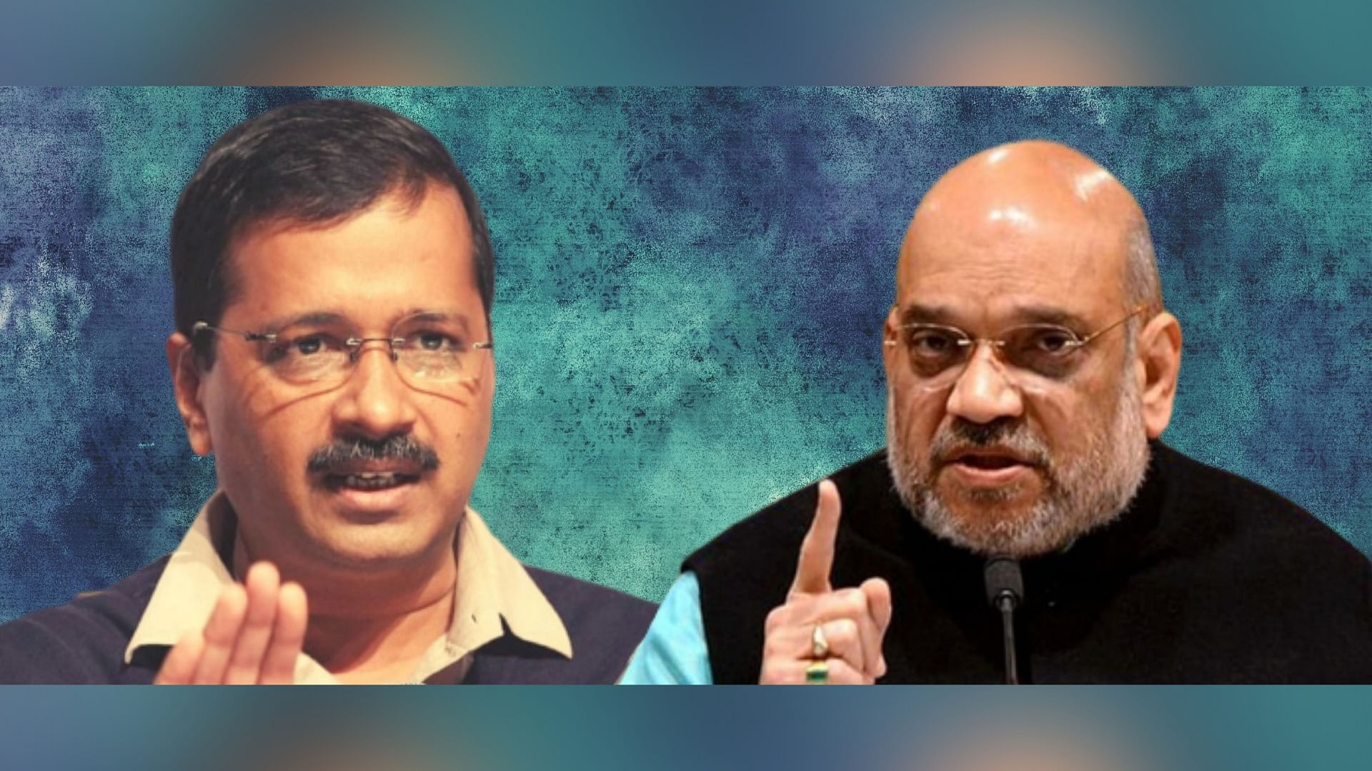 Delhi Chief Minister Arvind Kejriwal and Home Minister Amit Shah.