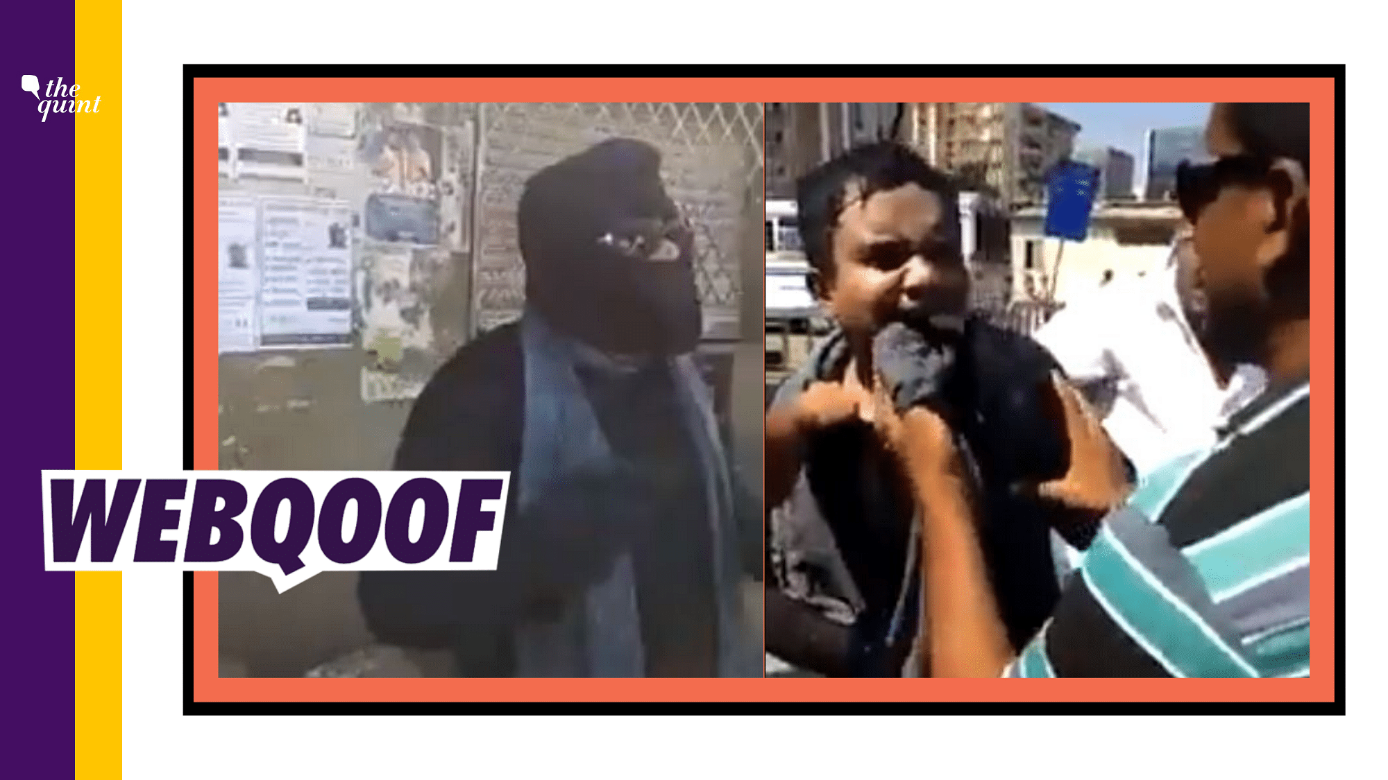 A video of a man wearing a burqa is in circulation with the claim that it shows an RSS worker who was caught wearing a burqa in a Muslim area.