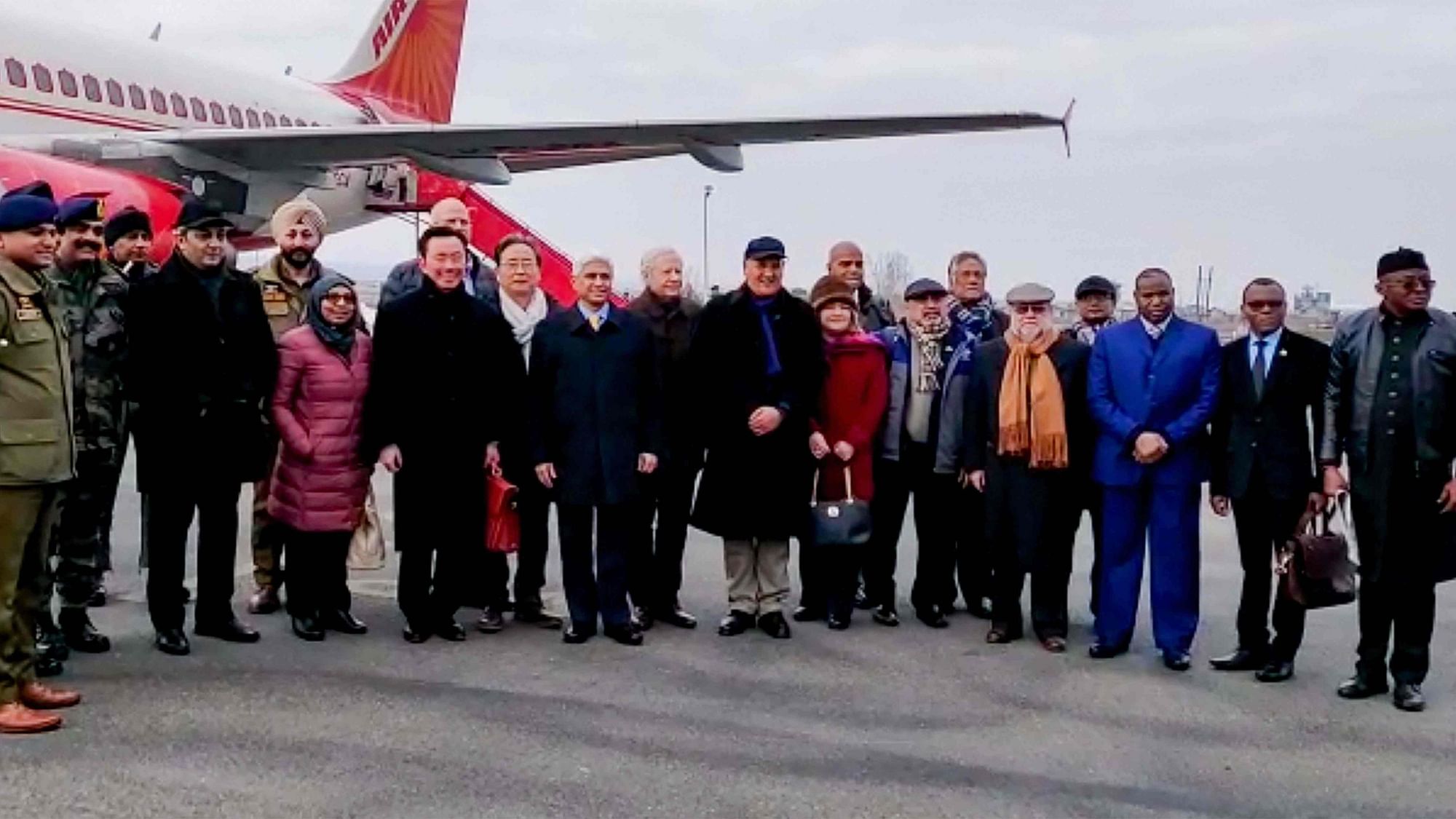 Foreign delegation arrive in Srinagar.