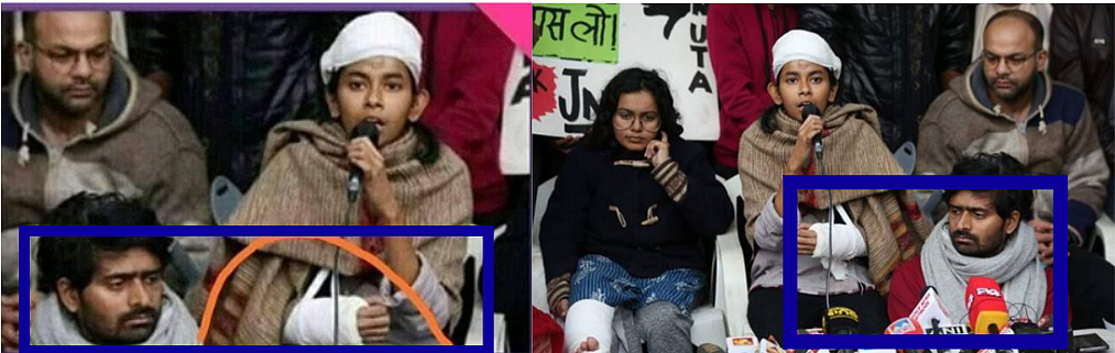 Left: Viral image. Right: Photo clicked by The Indian Express.