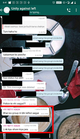 Screengrab of the WhatsApp messages.