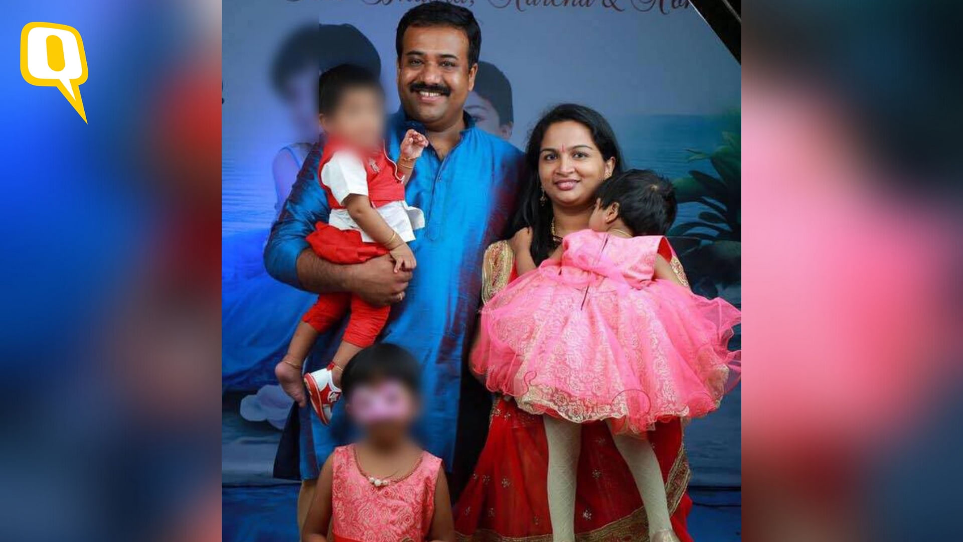 39-year-old Praveen Nair along with 34-year old Saranya and their kids.