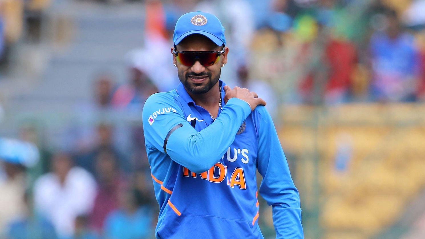 Shikhar Dhawan had injured his shoulder while fielding against Australia in the third and final ODI in Bengaluru. 