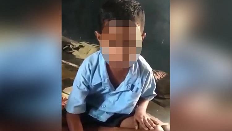 In the video, which is being shared widely, the teacher is seen beating the child as he struggles to pronounce a Kannada word.