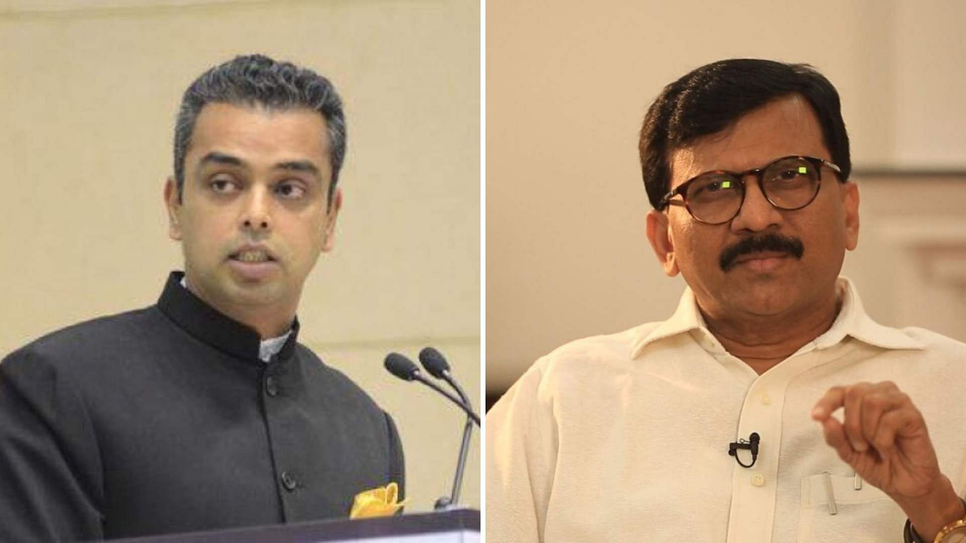 Mumbai Congress leader Milind Deora (Left); Shiv Sena MP Sanjay Raut (Right)
