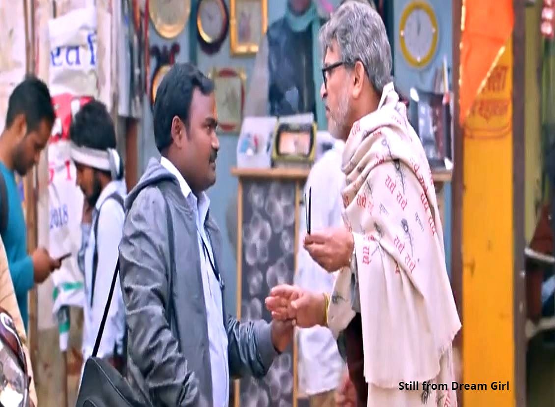 Solanki in a scene in the film ‘Dream Girl’<b> </b>with <b>Anu Kapoor.</b>