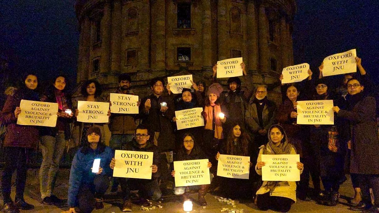 Image of protests at Oxford University against violence in JNU on 5 January, used for representational purposes.