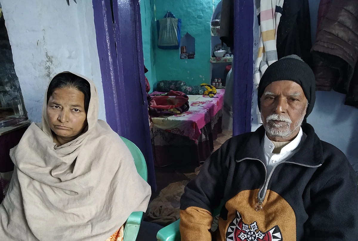 Saif’s mother, Qamar Jahan and father Mohammed Taqi at their house in Babupurwa in Kanpur. Saif had stepped out to give lunchbox to his elder brother.