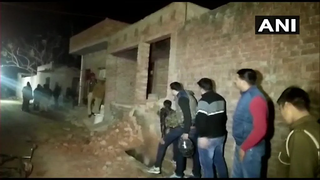 Three police personnel and a villager have been injured in the incident.