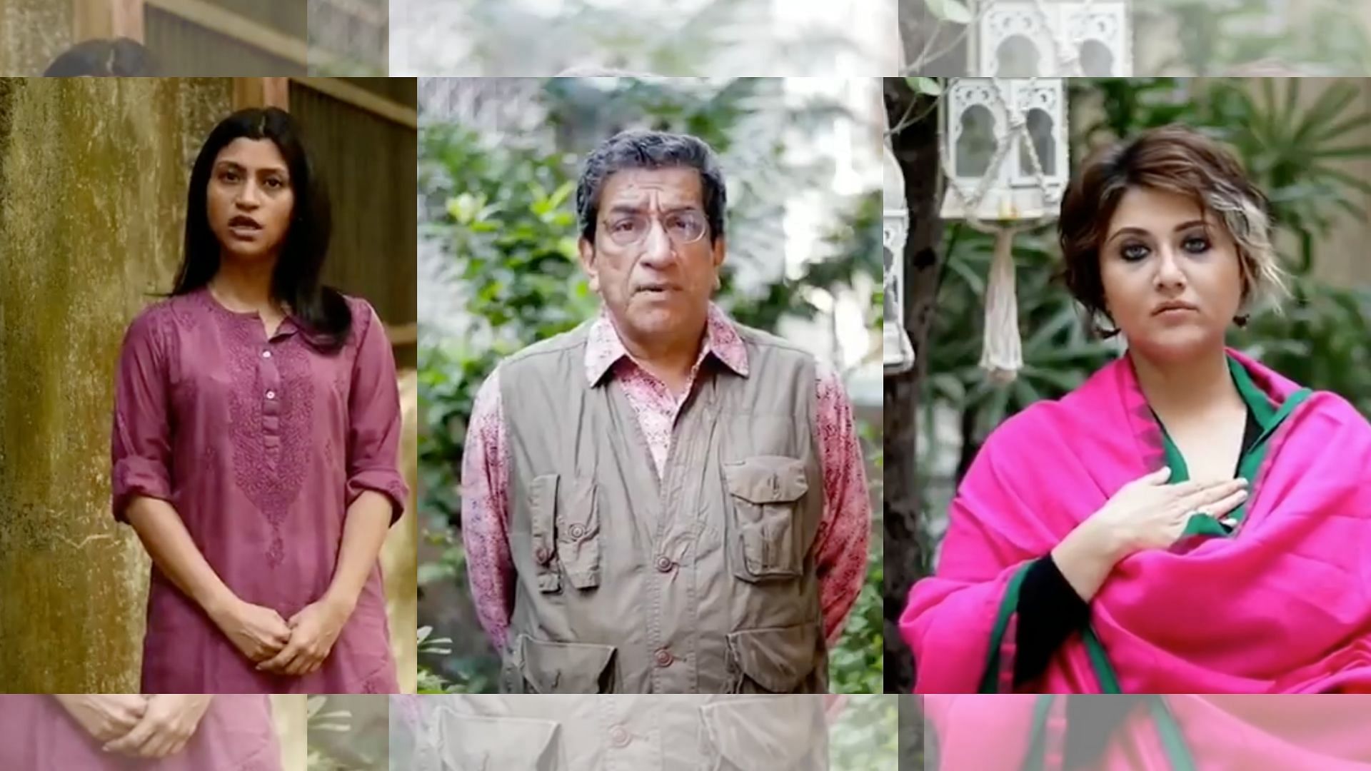 Konkona Sensharma, Sabyasachi Chakraborti, Swastika Mukherjee in the anti-CAA NRC video.&nbsp;
