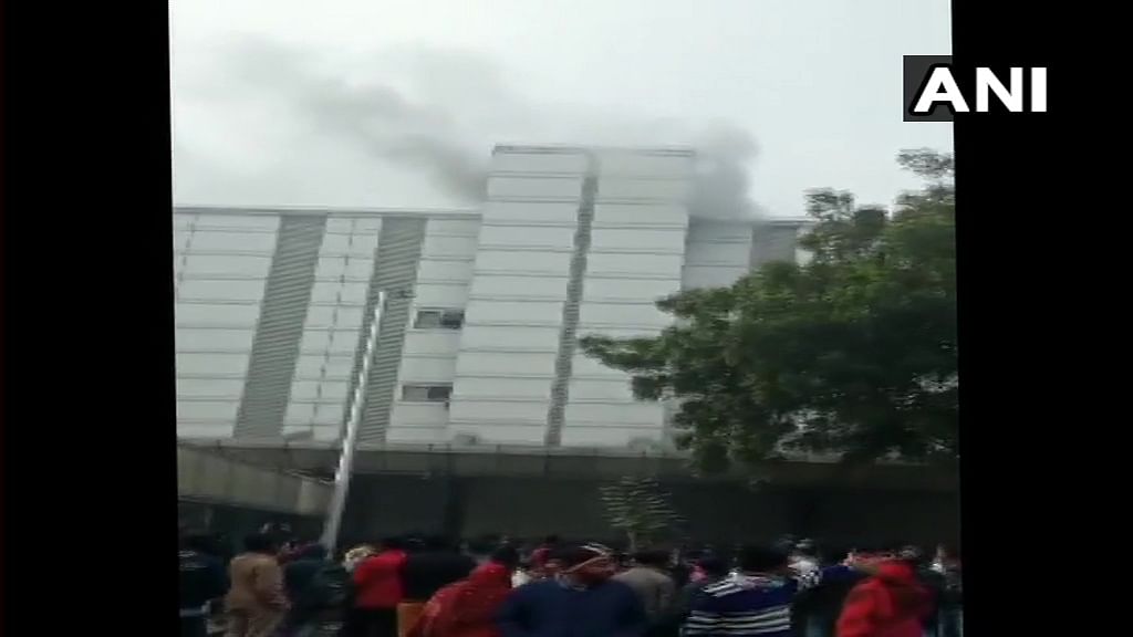 A fire broke out at the ESIC Hospital here on Thursday morning and firefighting was underway, officials said.