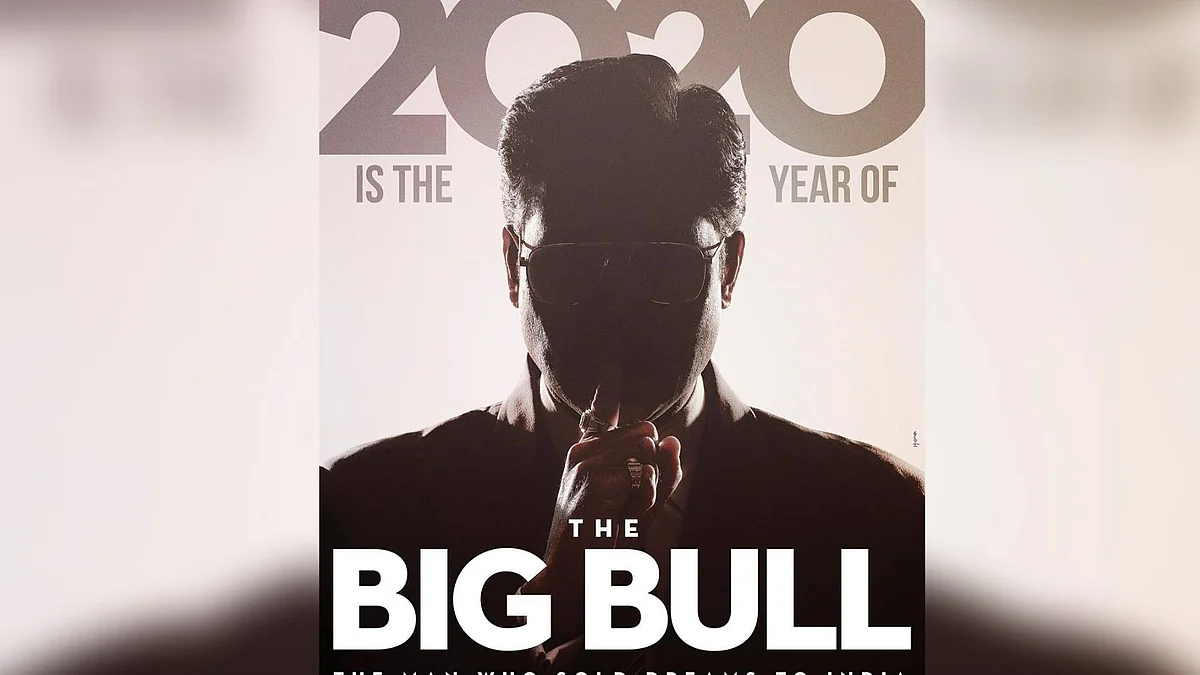 Abhishek Bachchan in a a poster from <i>The Big Bull. </i>