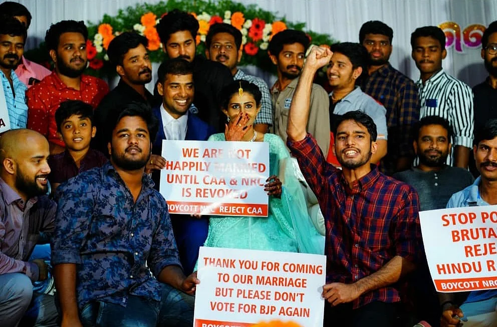 Sudev and Hyma’s cousins and friend joined them in their protest against CAA and NRC