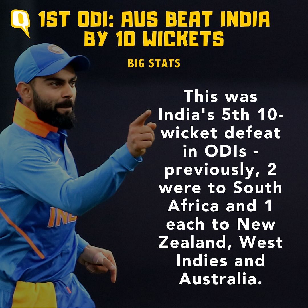 A look at all the big records broken in Australia’s 10-wicket victory over India in the ODI series opener in Mumbai.