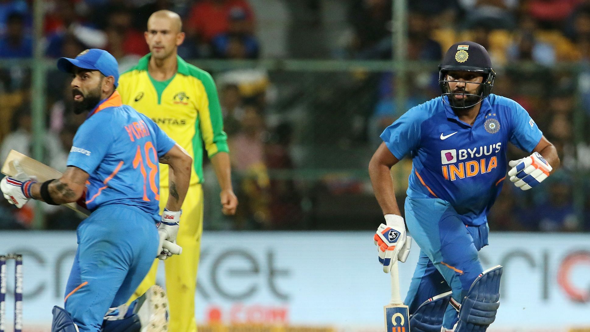 Virat Kohli and Rohit Sharma struck a partnership of 137 runs for the second wicket in Bengaluru.