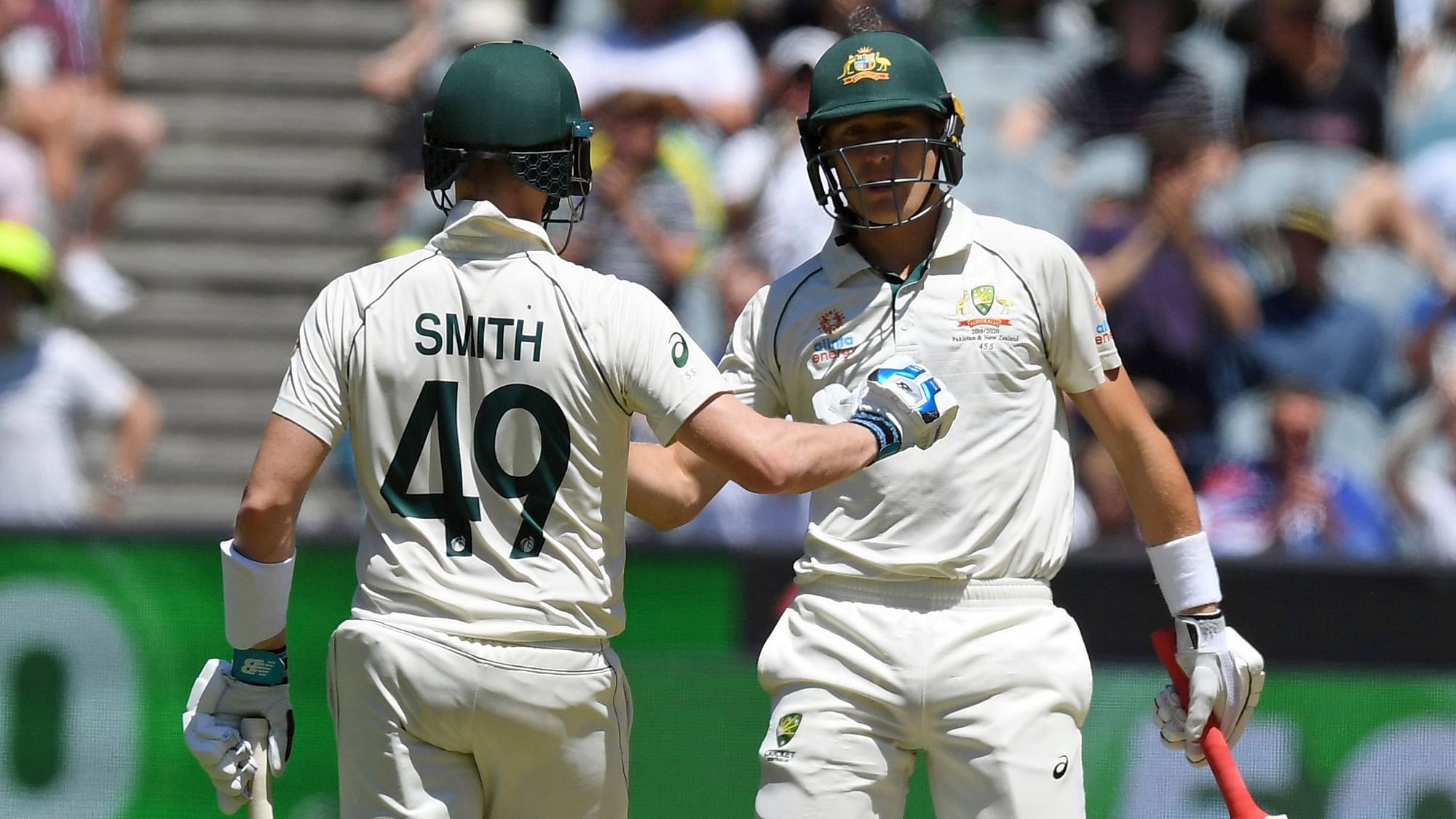 Australia’s Marnus Labuschagne (right) and Steve Smith (left) finished the calendar year as the highest run-getters in Tests.
