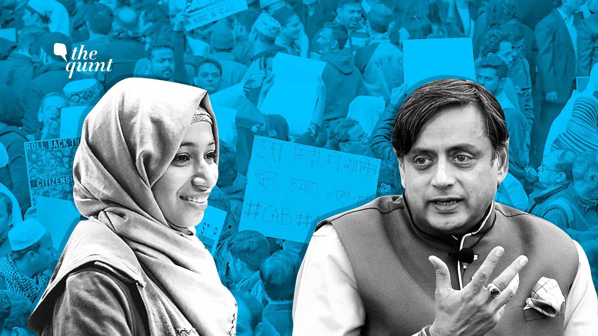 Image of Ladeeda Farzana, author of this open letter, and Dr Shashi Tharoor, used for representational purposes.