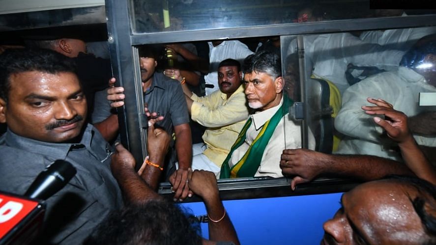TDP president N Chandrababu Naidu was detained amid a “bus rally” in solidarity with the farmers’ agitation demanding that Amaravati be continued as Andhra Pradesh’s capital.