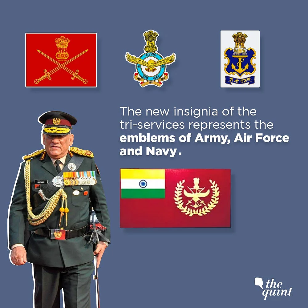 The official insignia of the CDS, as represented on his peak cap.