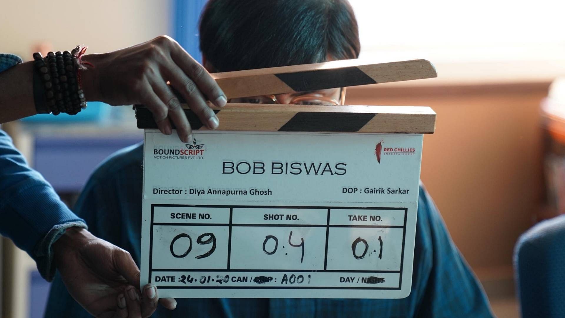 Abhishek Bachchan kicks off the shoot for <i>Bob Biswas</i>.