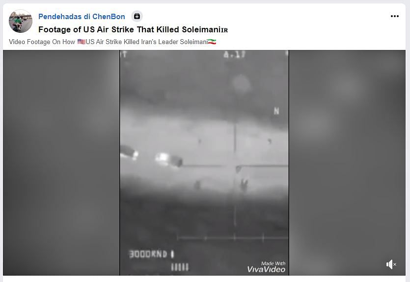 A video game footage is being shared online as the US airstrike that killed Iranian military commander  Soleimani.