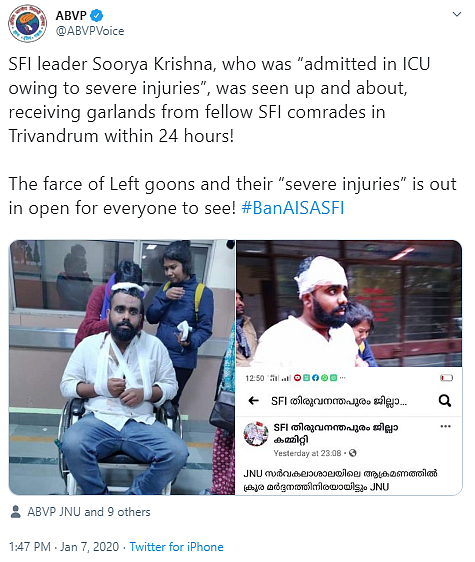 ‘Magically Healed in a Day’: ABVP’s Fake Claim About JNU’s Soori