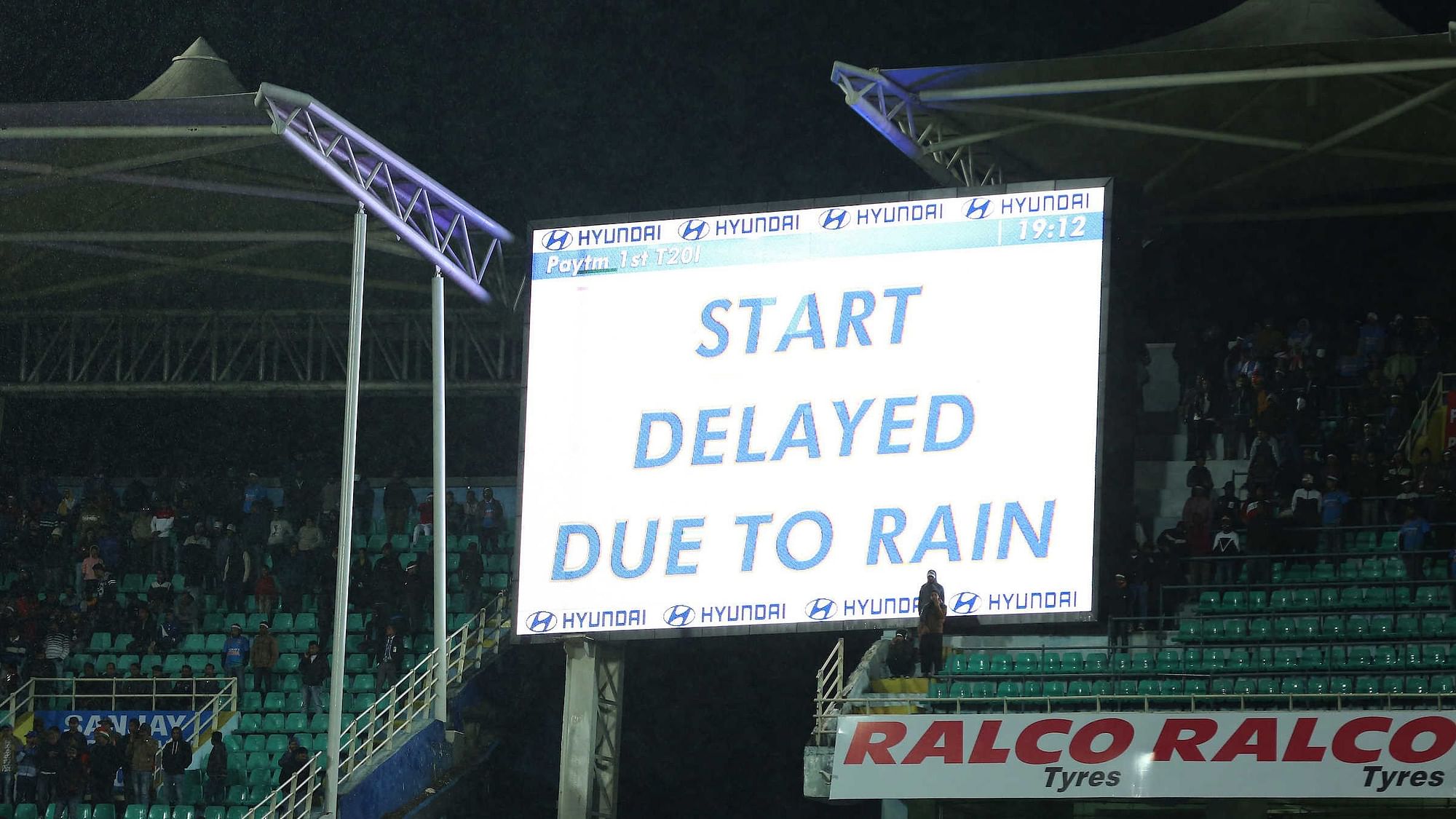 The first T20I between India and Sri Lanka was washed out without a ball being bowled.