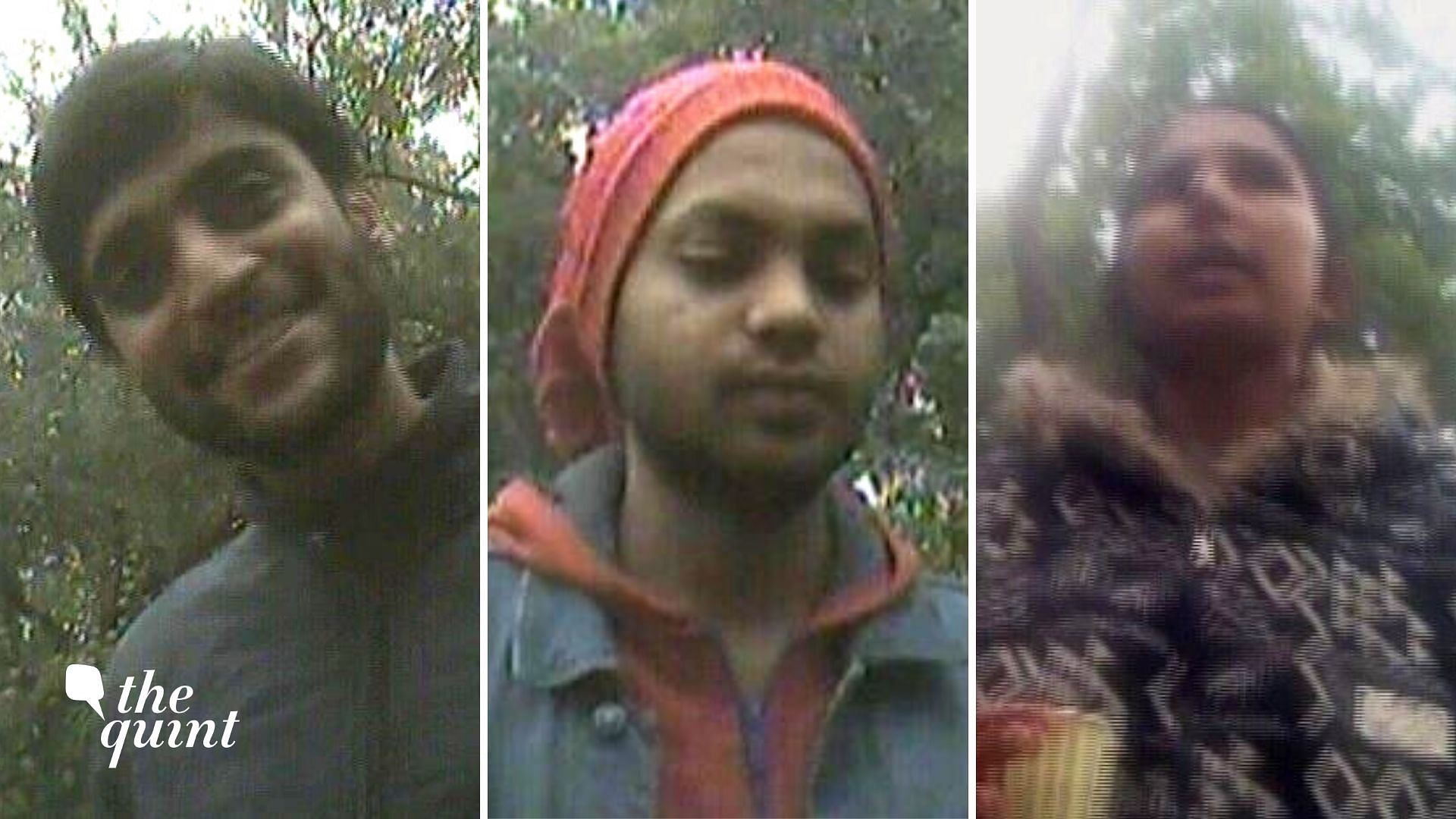 JNU students Akshat Awasthi (left), Rohit Shah (centre) and Geeta Kumari (right) have been named in the India Today sting operation.