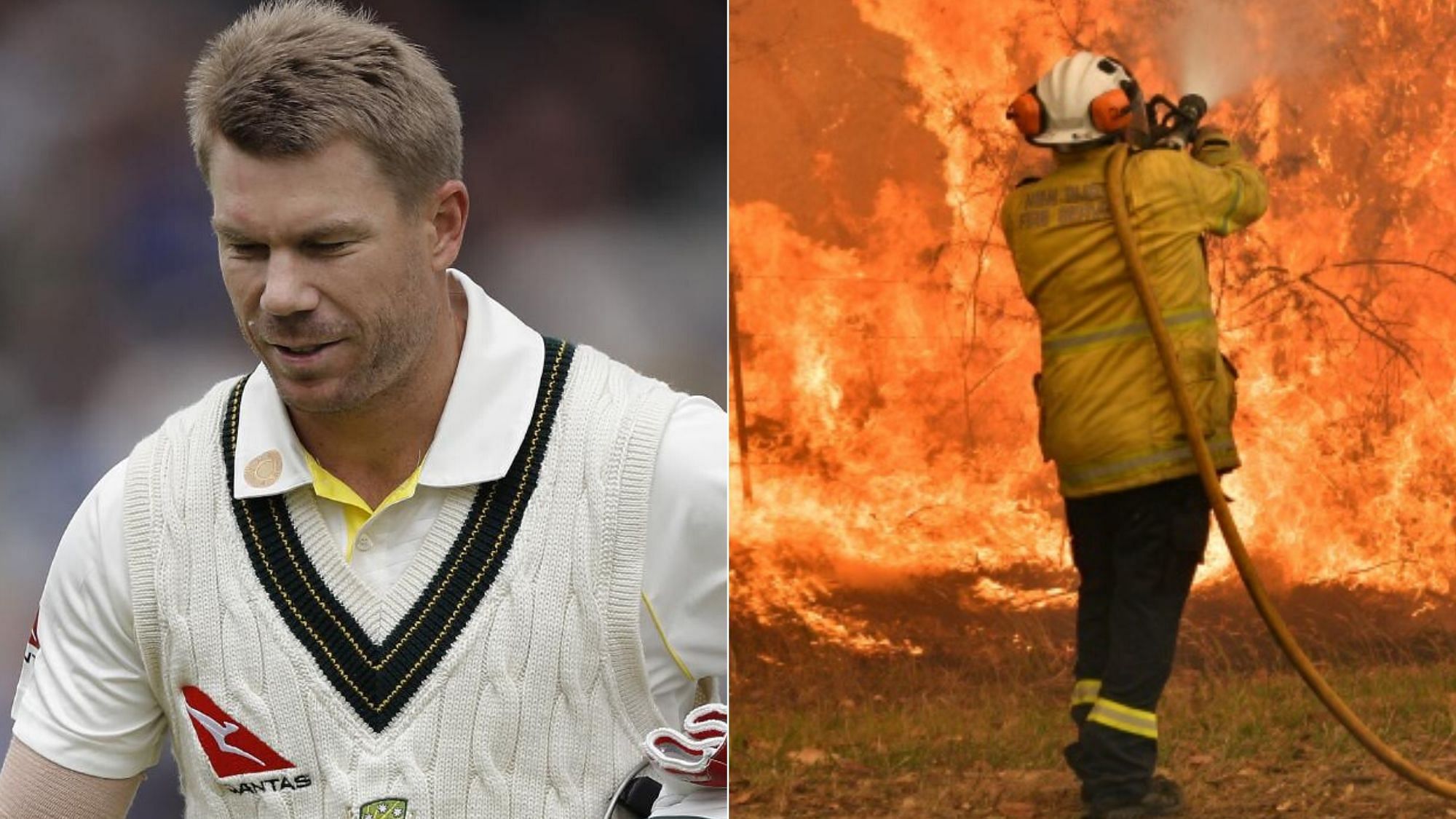 Australia opener David Warner on Thursday, 2 January hailed the firefighters currently working day and night to douse the flames of the devastating bushfires, saying they are the real heroes.
