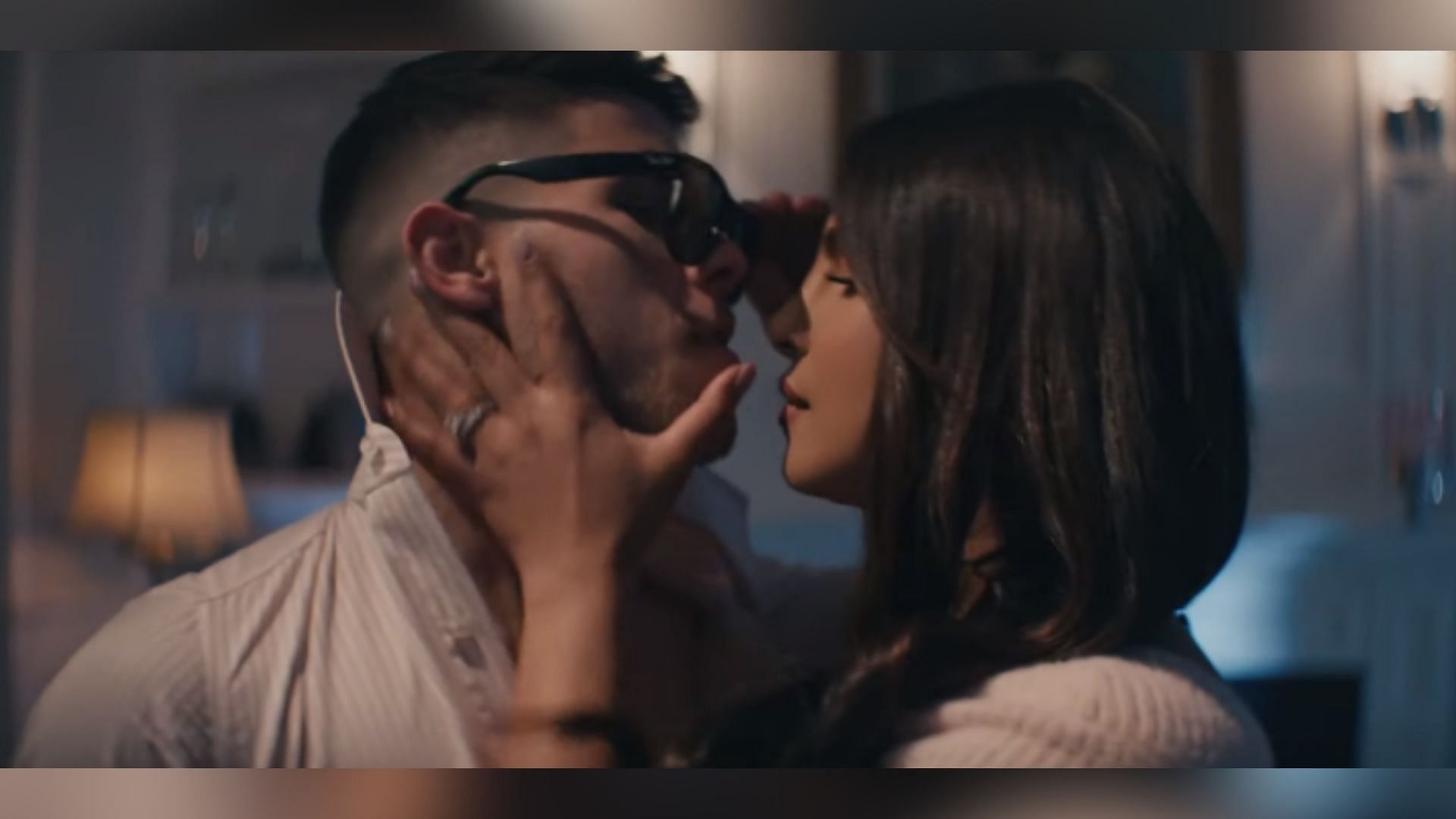 Nick and Priyanka in a still from the video.