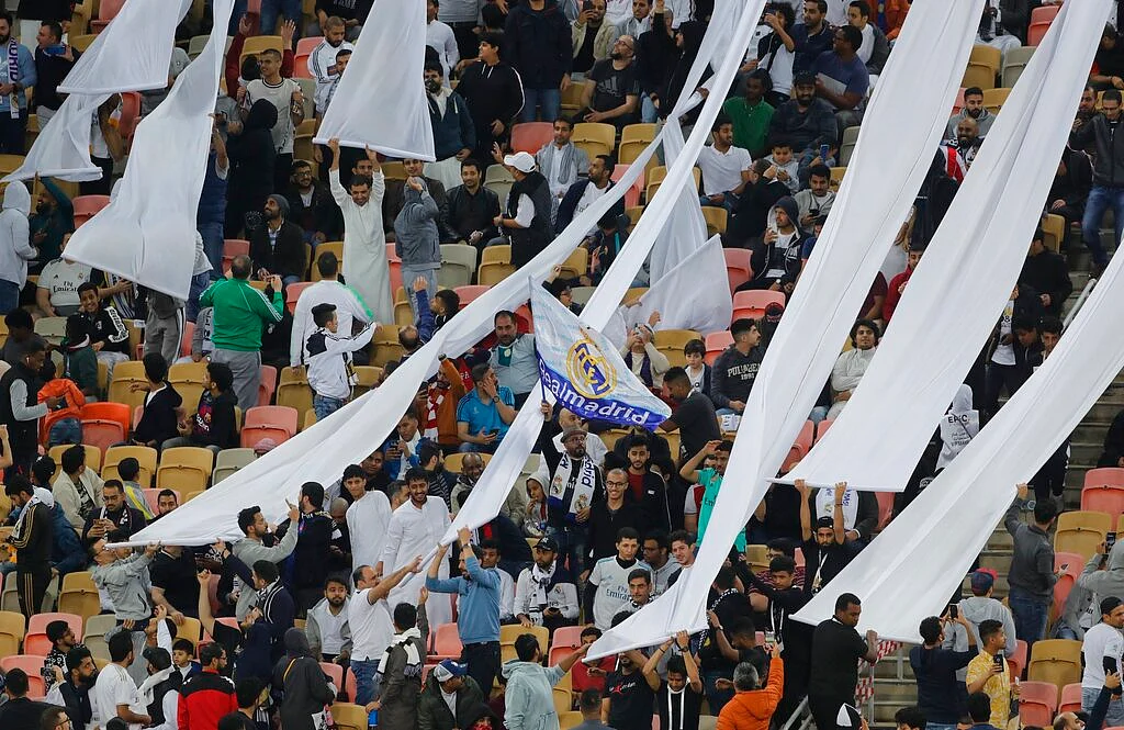 Few Spanish fans travelled to the matches played thousands of miles from home with the crowd at King Abdullah stadium largely supporting Madrid.