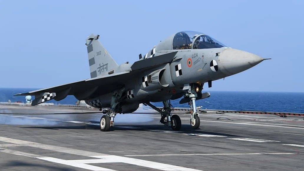 The naval version of Tejas was tested off India’s only aircraft carrier Vikramaditya. 