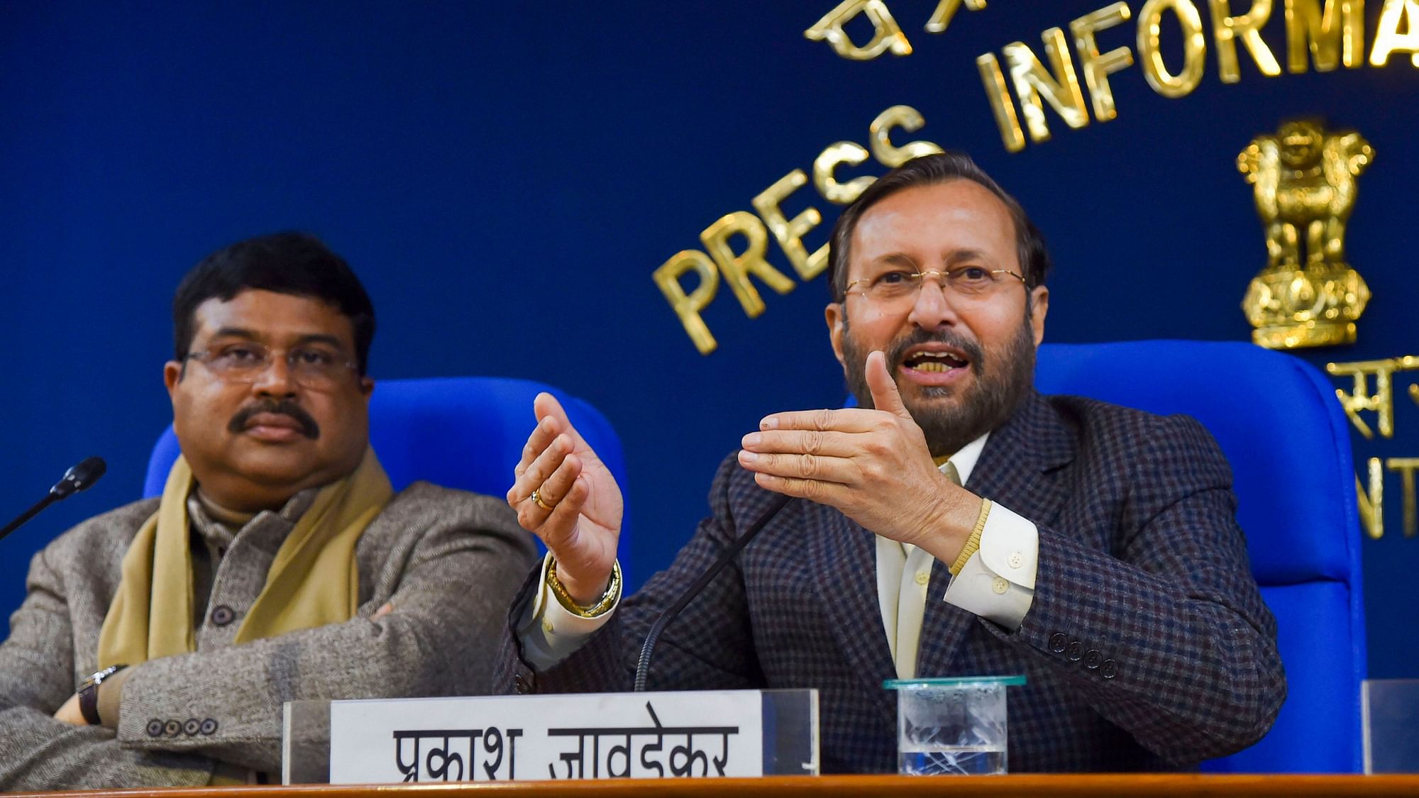 Union minister Prakash Javadekar (right) said questions on date and place of birth of parents “will be considered dropped” if respondent does not provide details.