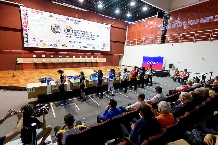 Manu Bhaker competes alongside a field of former champions and Olympic medallists at the 2018 ISSF World Cup.
