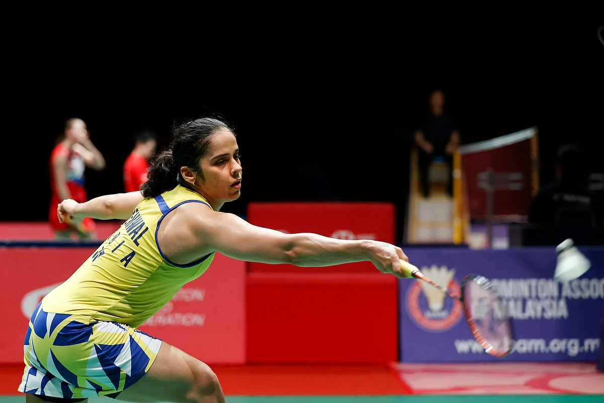 India’s Saine Nehwal hits a return shot against Spain’s Coralina Marin during their Malaysia Master women’s single quarterfinal in Kuala Lumpur, Malaysia, Friday, Jan. 10, 2020.