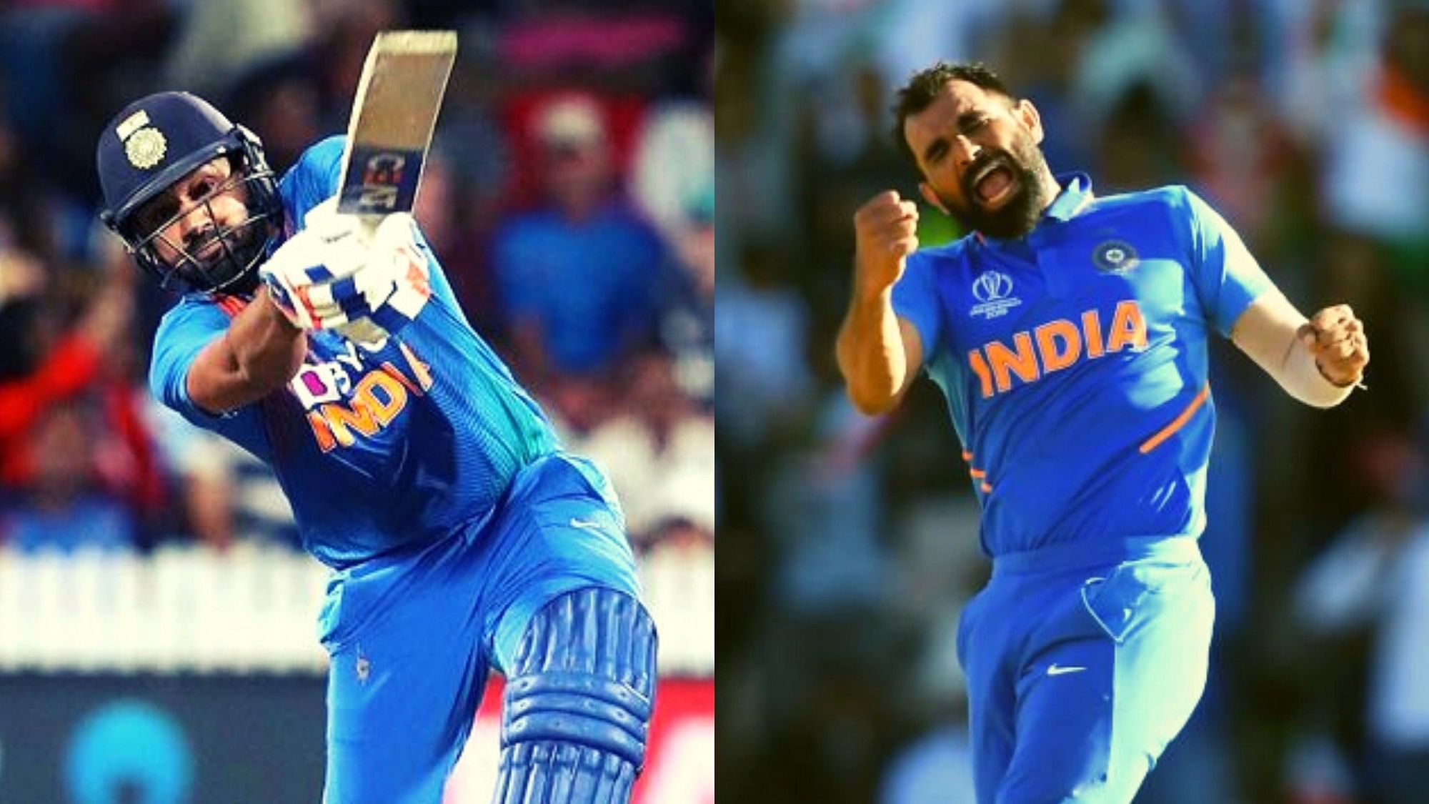 Rohit Sharma (left) finished things off in style for India after Mohammed Shami’s excellent last over had helped India tie the third T20I against New Zealand on Wednesday, 29 January.